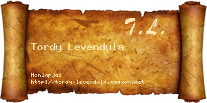 Tordy Levendula névjegykártya